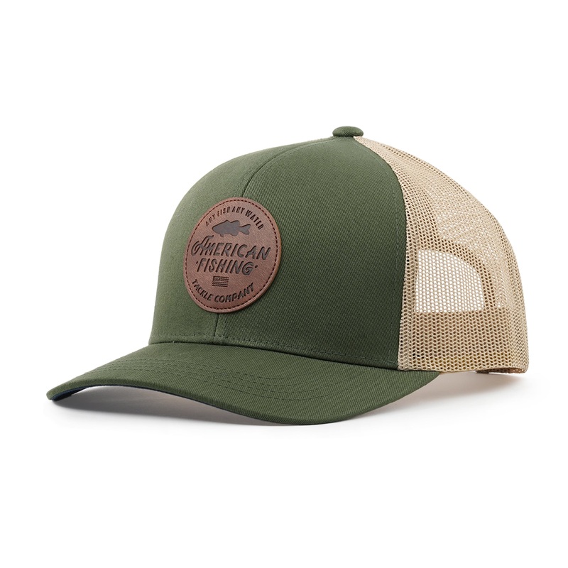 AFTCO Lemonade Leather Trucker Hat Olive