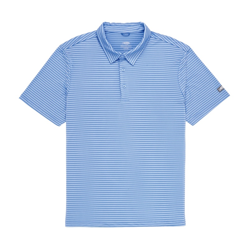 AFTCO Link Short Sleeve Performance Polo Shirt Air Force Blue Small