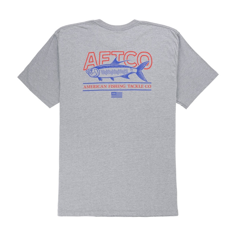 AFTCO Megalops Short Sleeve T-Shirt Graphite Heather Small