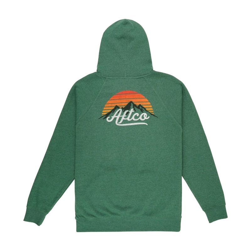 AFTCO Montana Long Sleeve Hoodie Moss Heather Small