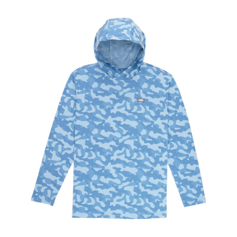 AFTCO Ocean Bound Hooded Performance Shirt Air Force OG Camo Small