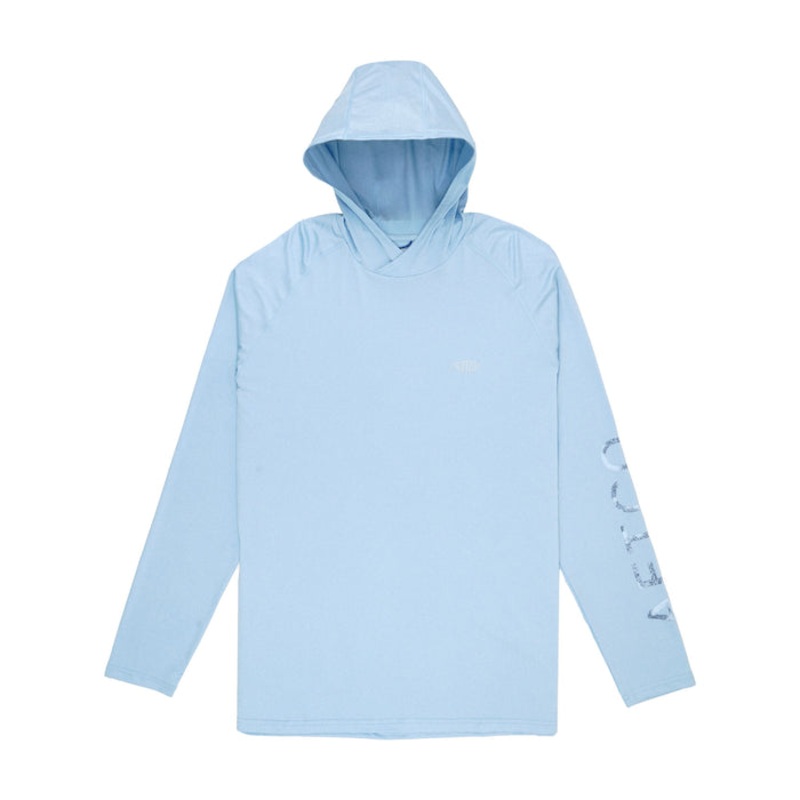 AFTCO Samurai 2 Sun Protection Hoodie Airy Blue Heather Small