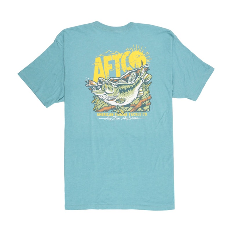AFTCO Shelter Short Sleeve T-Shirt Aquifer Heather Small