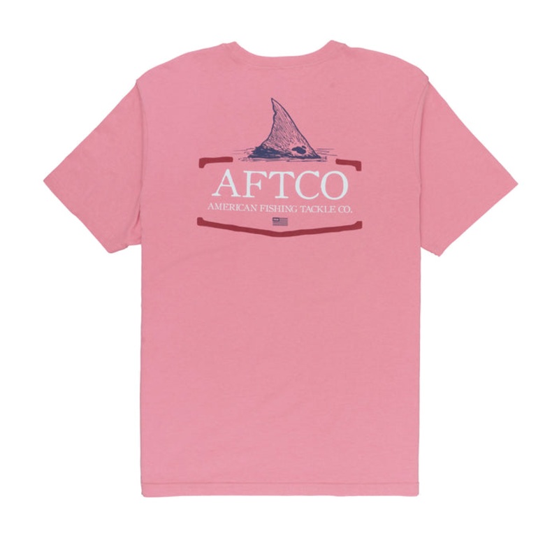 AFTCO Tall Tail Short Sleeve Pocket T-Shirt Hazy Rose Small