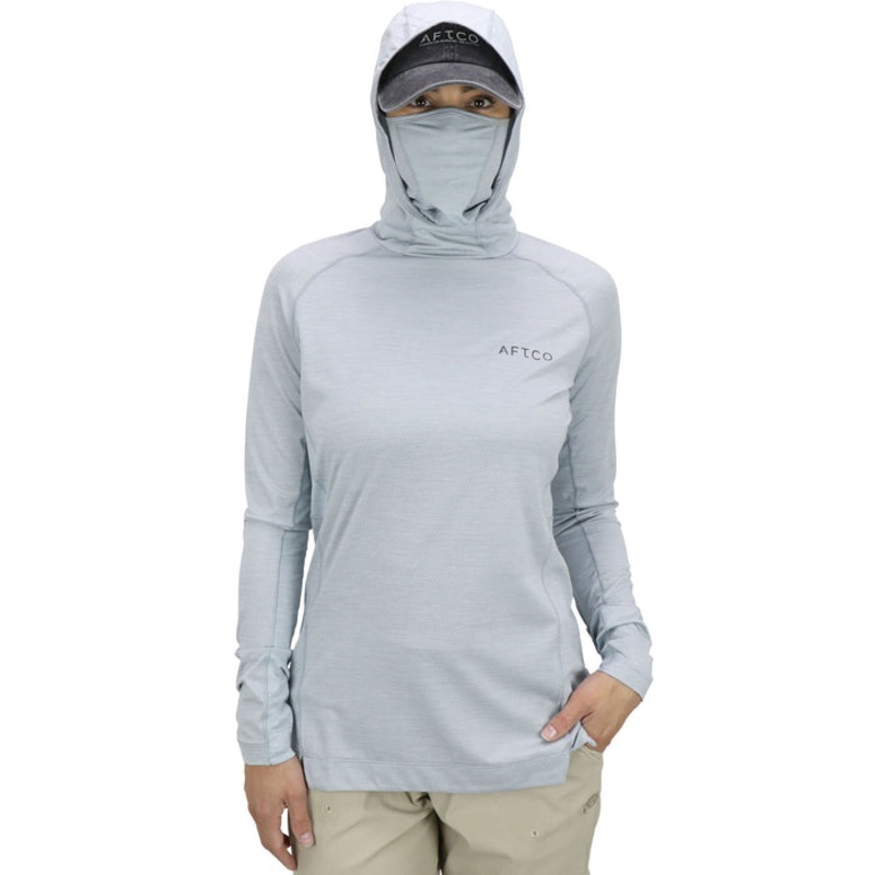 AFTCO Women's Adapt Performance Hood Light Gray Heather XSmall