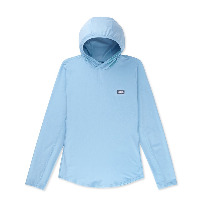 AFTCO Women's Air-O Mesh Performance Hoodie Airy Blue Heather XSmall