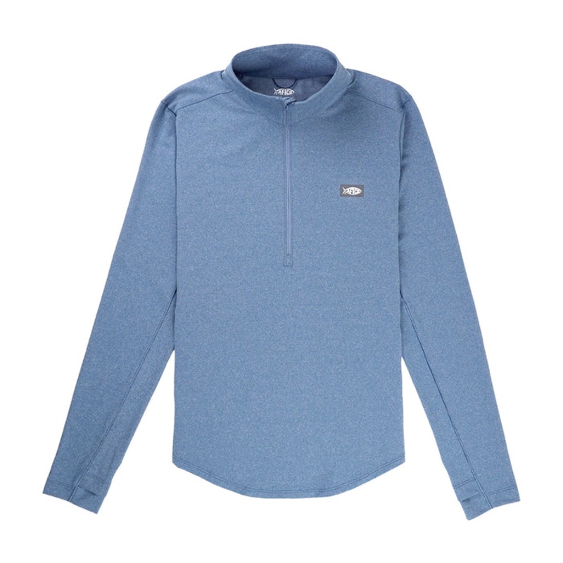 AFTCO Women's Mojeaux 1/4 Zip Performance Shirt Bering Sea Heather XSmall