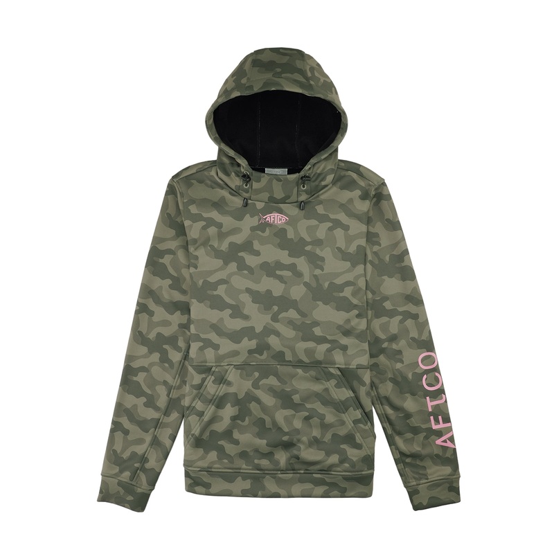 AFTCO Women's Shadow Tactical Hoodie Green OG Camo Large