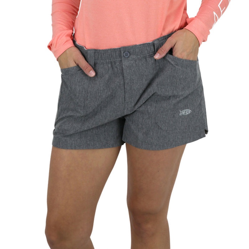 AFTCO Women's Stretch Original Fishing Short Black Heather 0