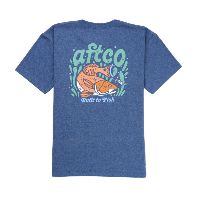 AFTCO Youth Drift Short Sleeve T-Shirt Navy Heather Youth Large