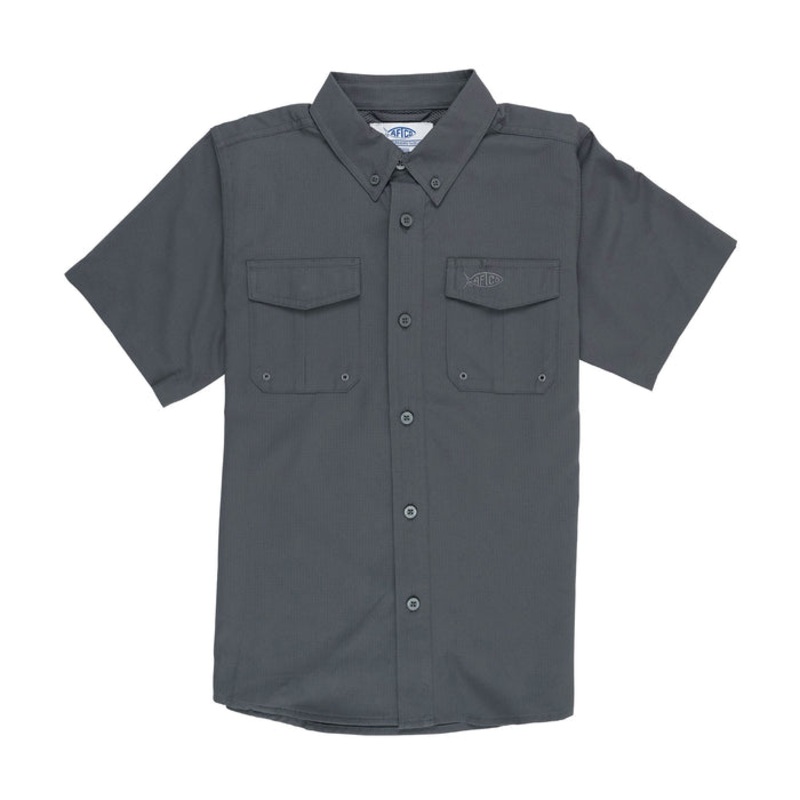AFTCO Youth Rangle Short Sleeve Tech Shirt Charcoal Youth Small