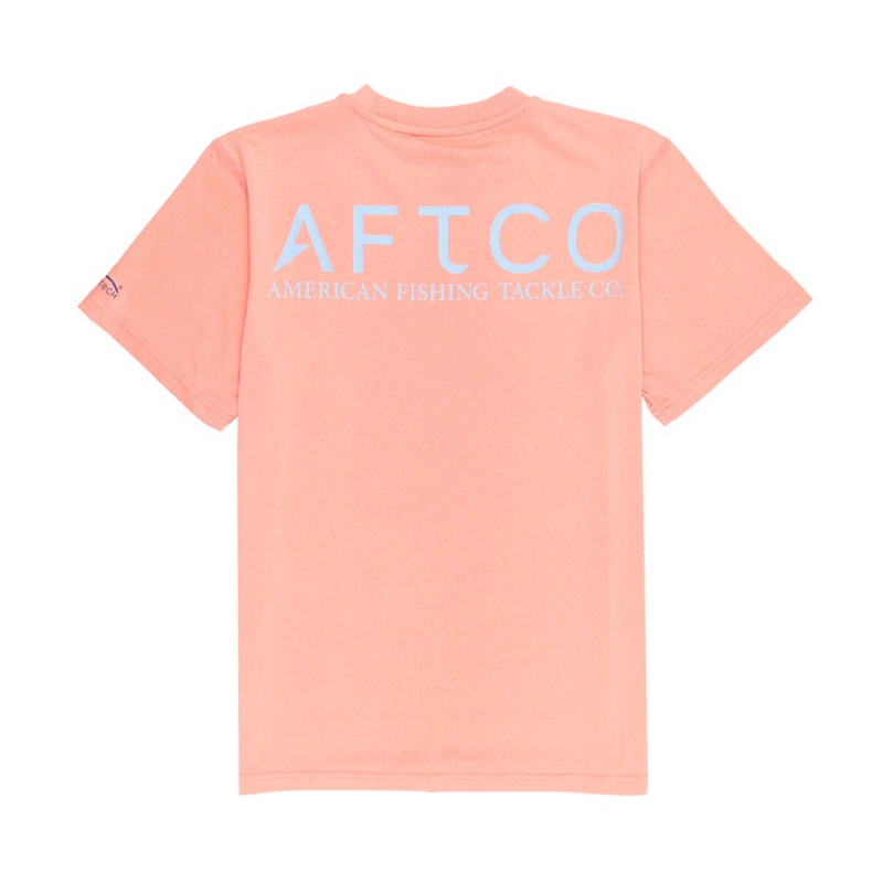 AFTCO Youth Samurai Short Sleeve Performance Shirt Canary Green Heather Youth Large