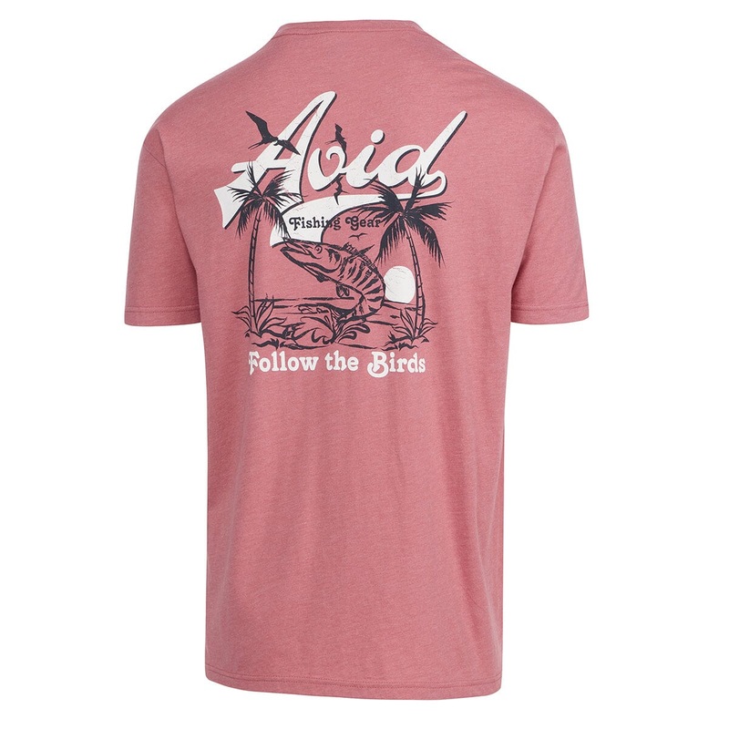 Avid Fish Finder Short Sleeve T-Shirt Heather Coral Small