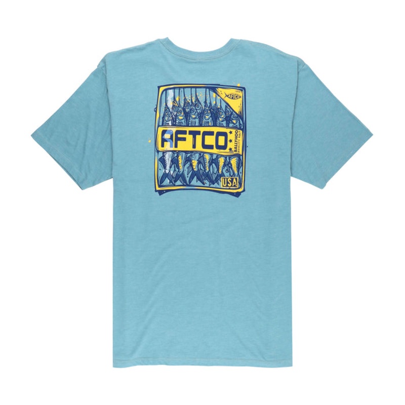 Pack of AFTCO Short Sleeve T-Shirt Aquifer Heather 2XLarge