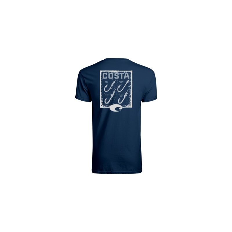 COSTA Tech How To Hooks Short Sleeve Navy Small