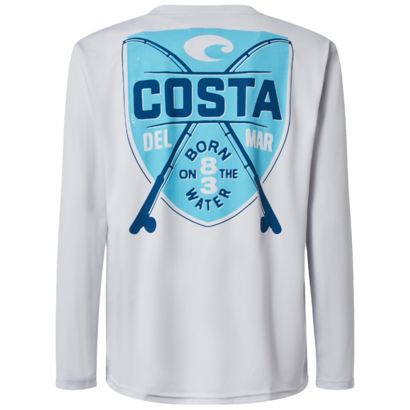 Costa Tech Reeling Long Sleeve Pearl Gray Small