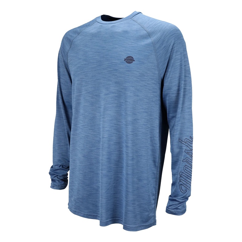 Marsh Wear Wetland Long Sleeve Tech Crew Mirage Blue Heather XLarge