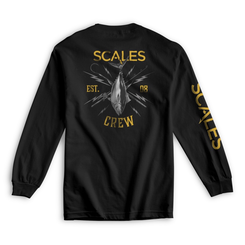 SCALES Blue Gold Premium Long Sleeve Tee Black Small
