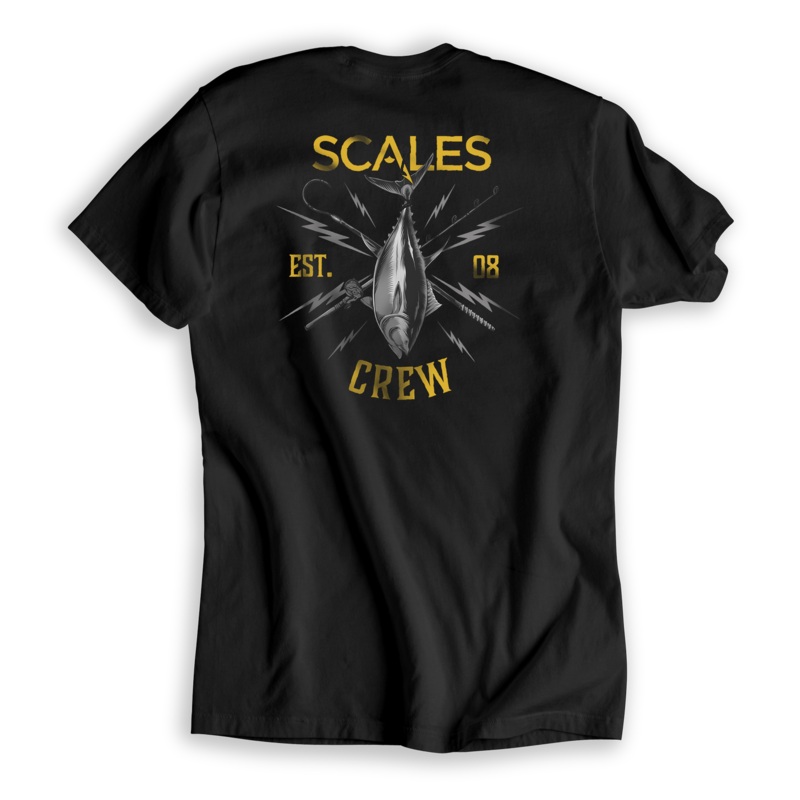 SCALES Blue Gold Premium Short Sleeve Tee Black Small