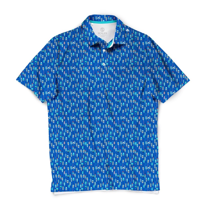 SCALES Buoys Short Sleeve Polo Blue Small