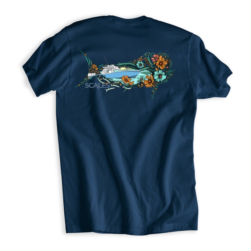 SCALES Dorado Premium Short Sleeve Tee Navy Small