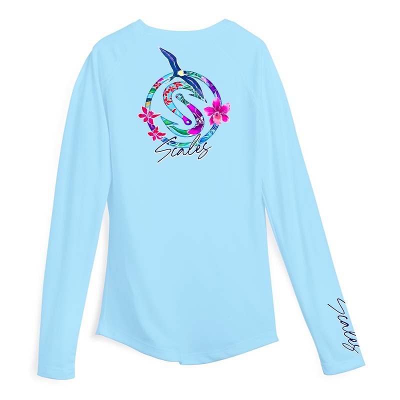 SCALES Frigate Paradise Womens Long Sleeve Performance Light Blue Small