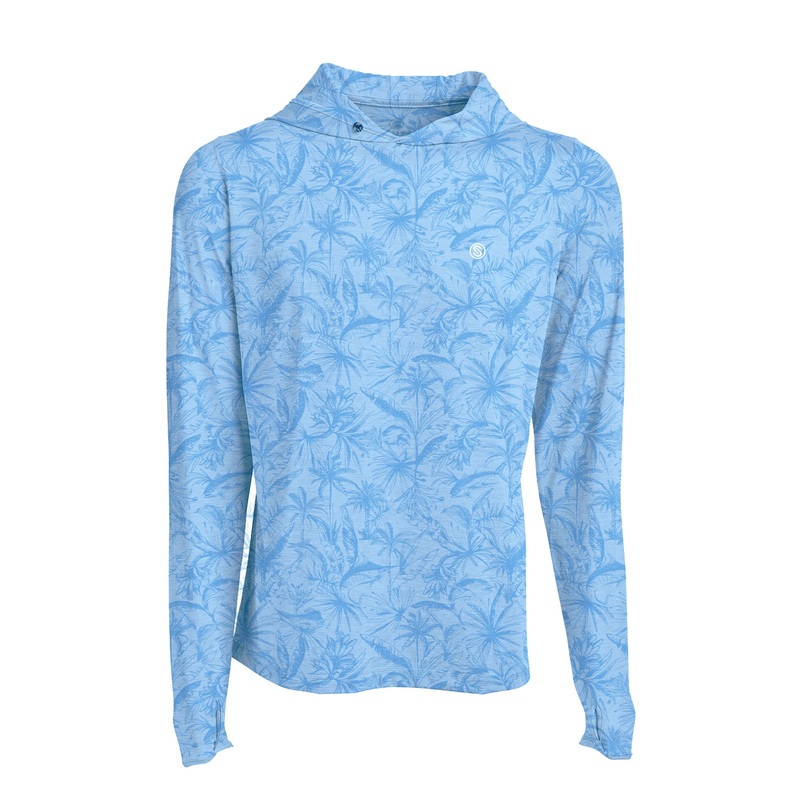 SCALES Loose Lines Active Performance Hooded Long Sleeve Grey Heather Small