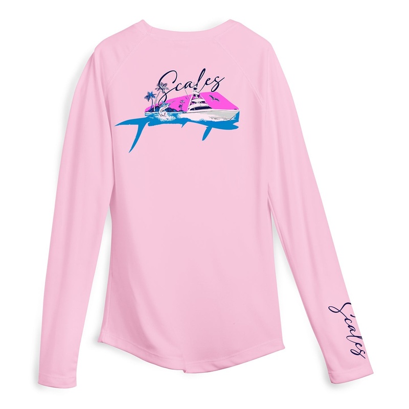 SCALES Mahi Slam Womens Long Sleeve Performance Shirt Light Blue Small