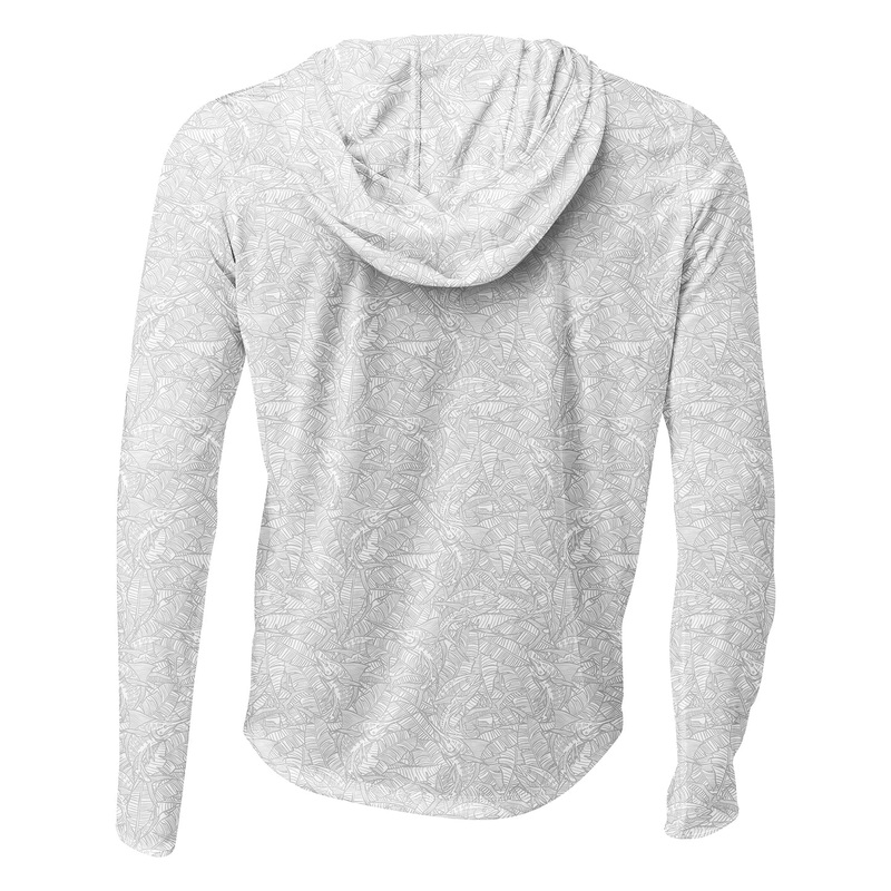 SCALES Men's Banaza Hooded Long Sleeve Performance Shirt White / Grey Small