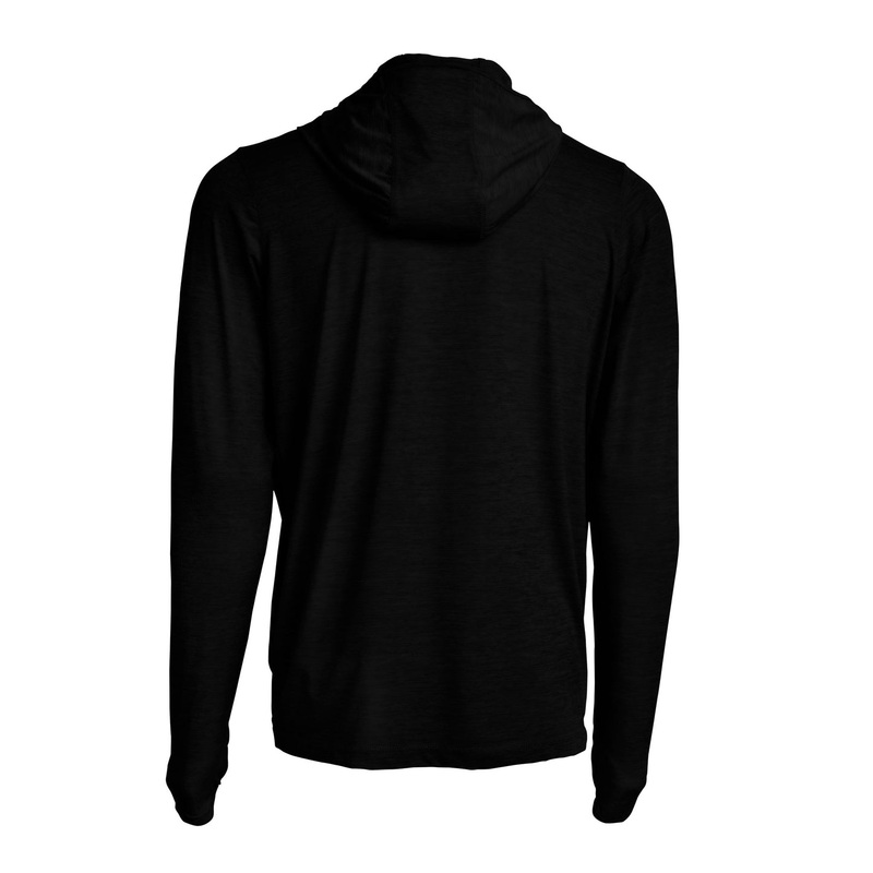 SCALES Men's Iconic Hooded Long Sleeve Active Performance Black Heather Small