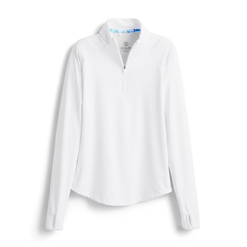 SCALES Offshore Core Womens Long Sleeve Quarter-Zip Aqua XSmall