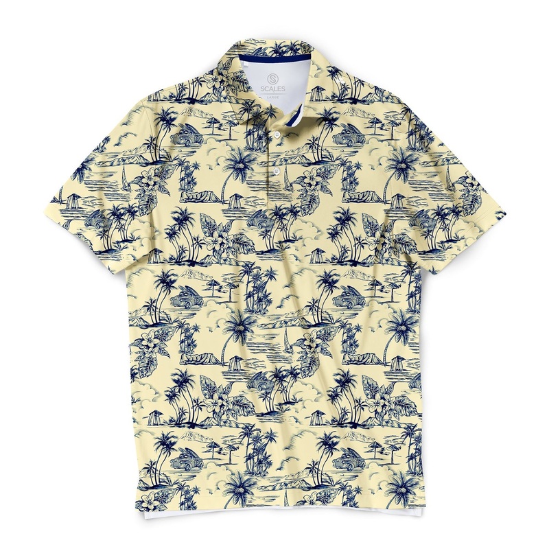 SCALES Old Skool Short Sleeve Polo Lemon Ice Small