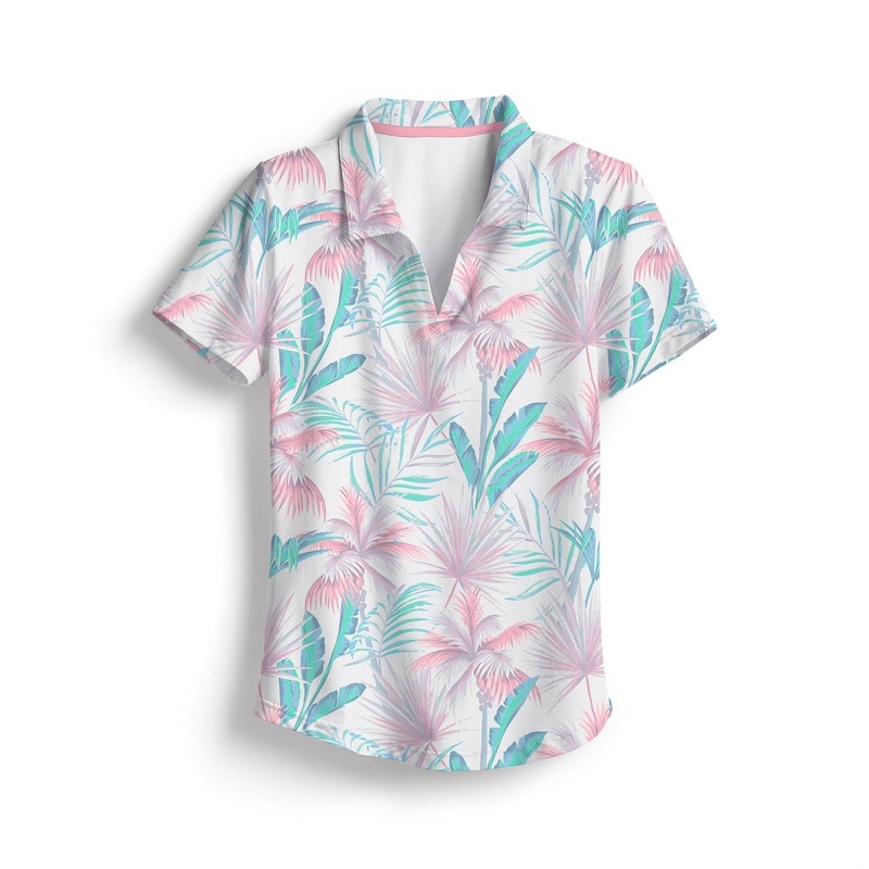 SCALES Palm City Womens Short Sleeve Polo Coral XSmall