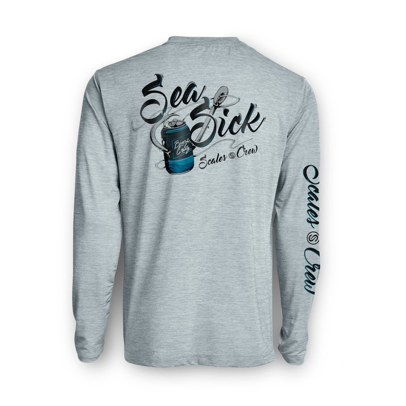 SCALES Sea Sick Active Performance Long Sleeve Grey Heather Small
