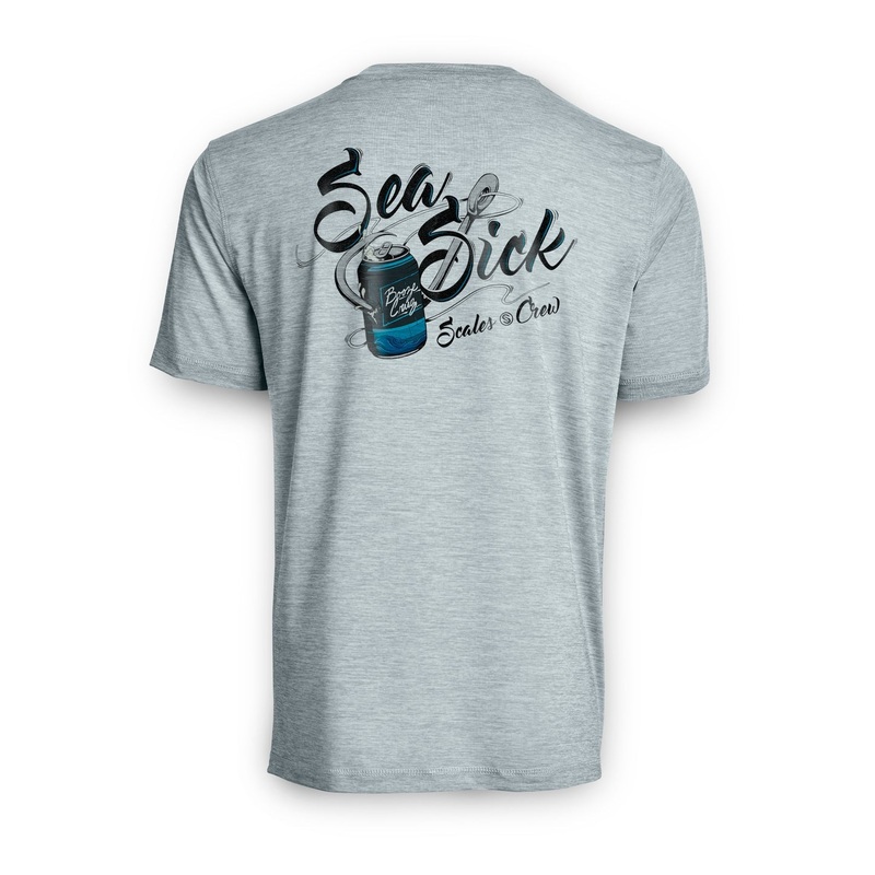 SCALES Sea Sick Active Performance Short Sleeve Grey Heather Small