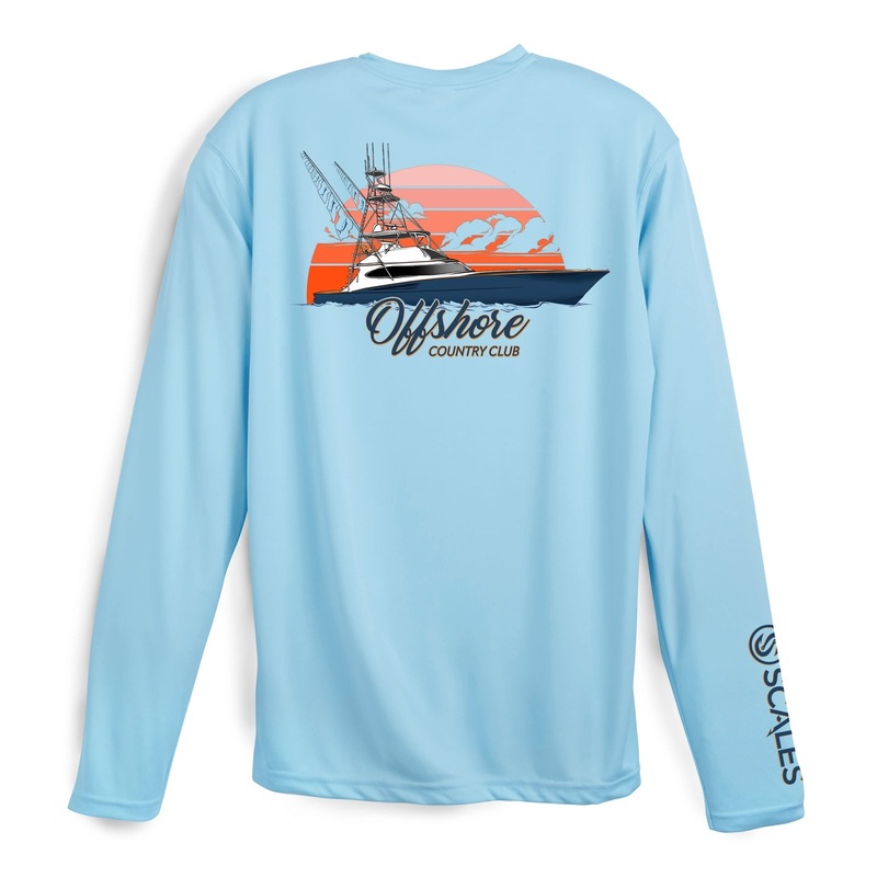 SCALES Sporty Club Long Sleeve Performance Shirt Light Blue Small