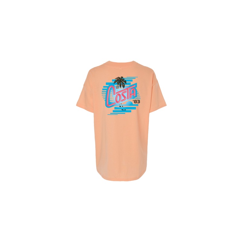 COSTA Rad Palm Womens Short Sleeve Peach Small