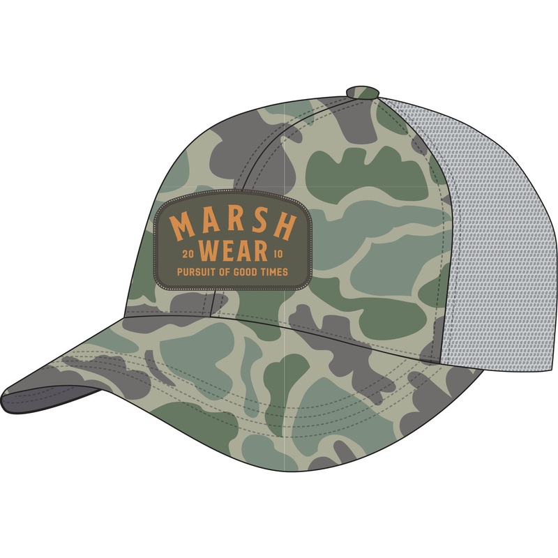 Marsh Wear Alton Camo Trucker Hat Green Mallard Camo