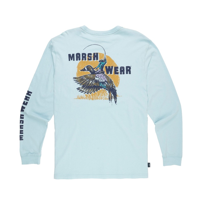 Marsh Wear Mallard Long Sleeve T-Shirt Chambray Small