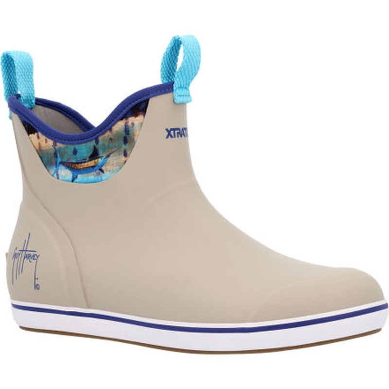 XRTATUF Men's 6" Ankle Deck Boot Guy Harvey Simple Taupe 7
