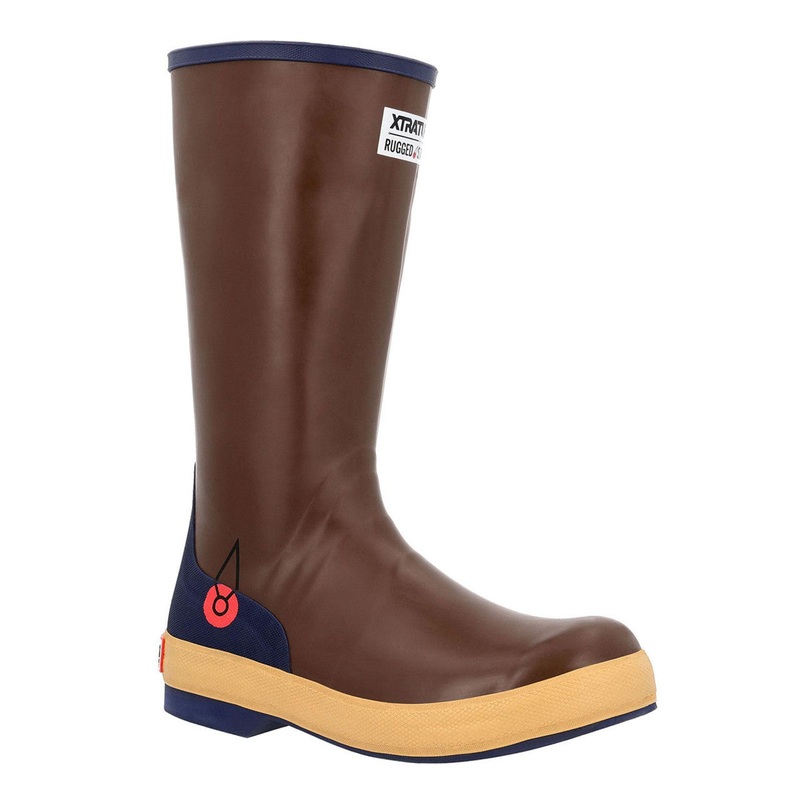 XTRATUF Men's Lagacy Rugged Seas 15" Work Boots Legacy Brown/ Navy Academy 7
