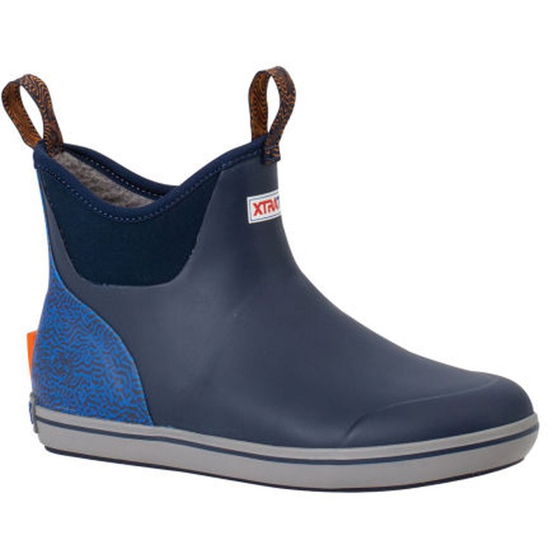 XTRATUF Men's Trolling Pack Fleece Lined Ankle Deck Boot Blue 7