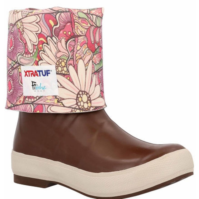 XTRATUF Women's 15" Legacy Boot Brown/REDtro Salmon 5