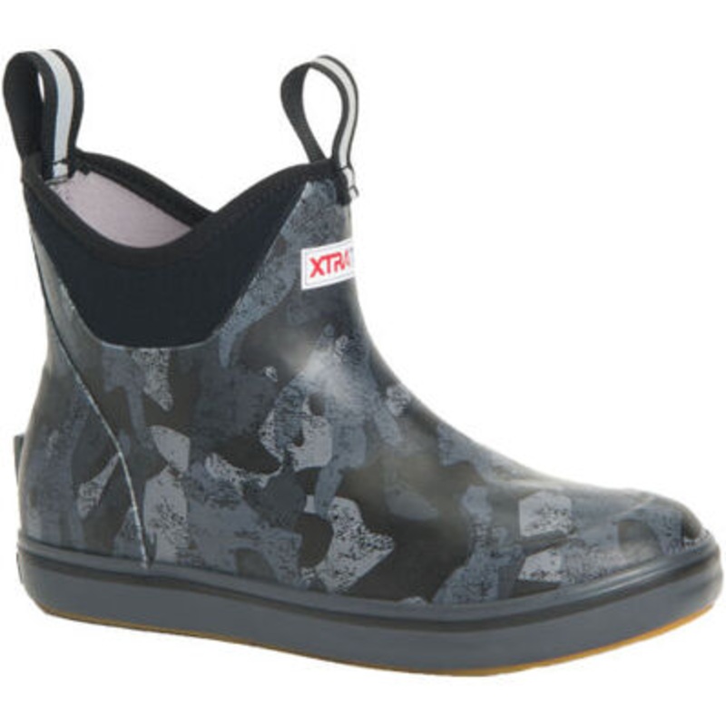 XTRATUF Women's 6" Black Camo Ankle Deck Boot Black Camo 5