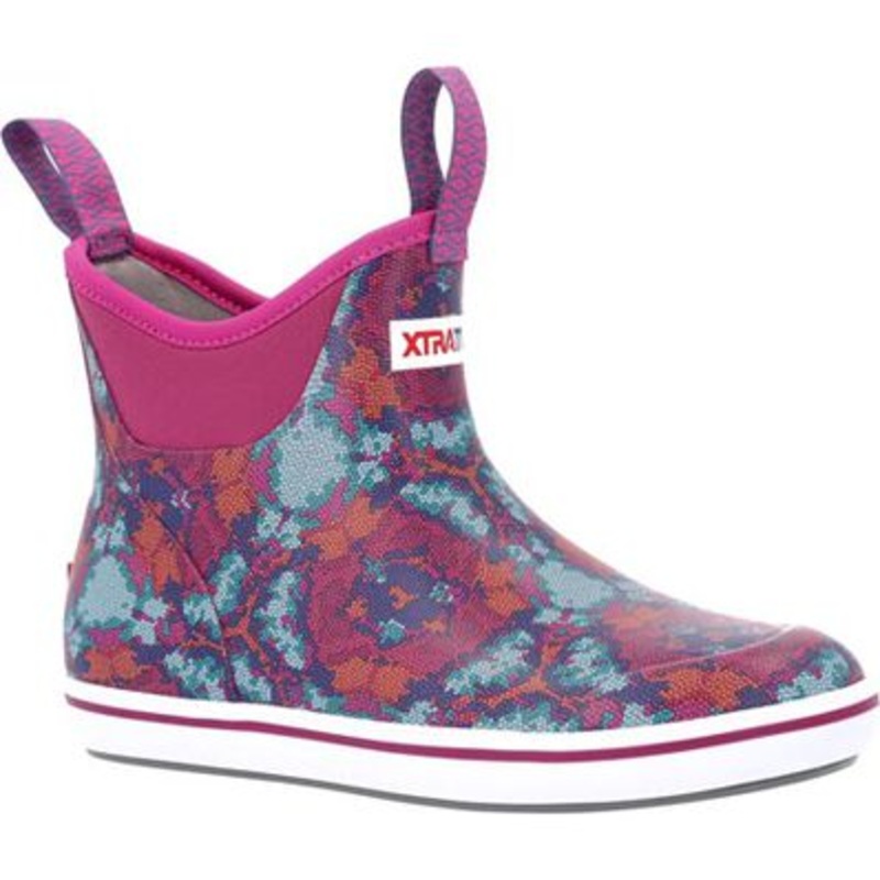 XTRATUF Women's Kaleidoscope Scales 6" Ankle Deck Boot Kaleidoscope Scales Purple 5