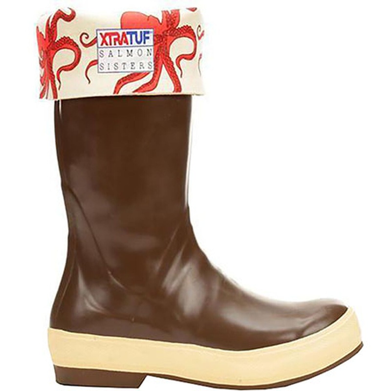 XTRATUF Women's Salmon Sisters 15" Legacy Boot Chocolate/Octopus 6