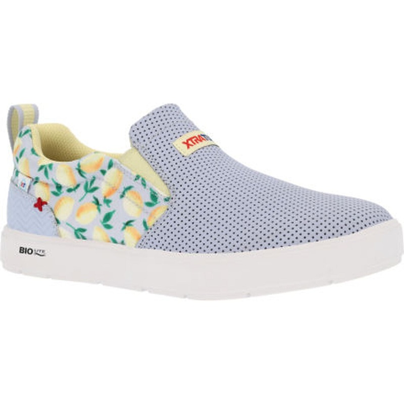 XTRATUF Women's Sharkbyte 2.0 Eco Deck Shoe Periwinkle Lemon 6