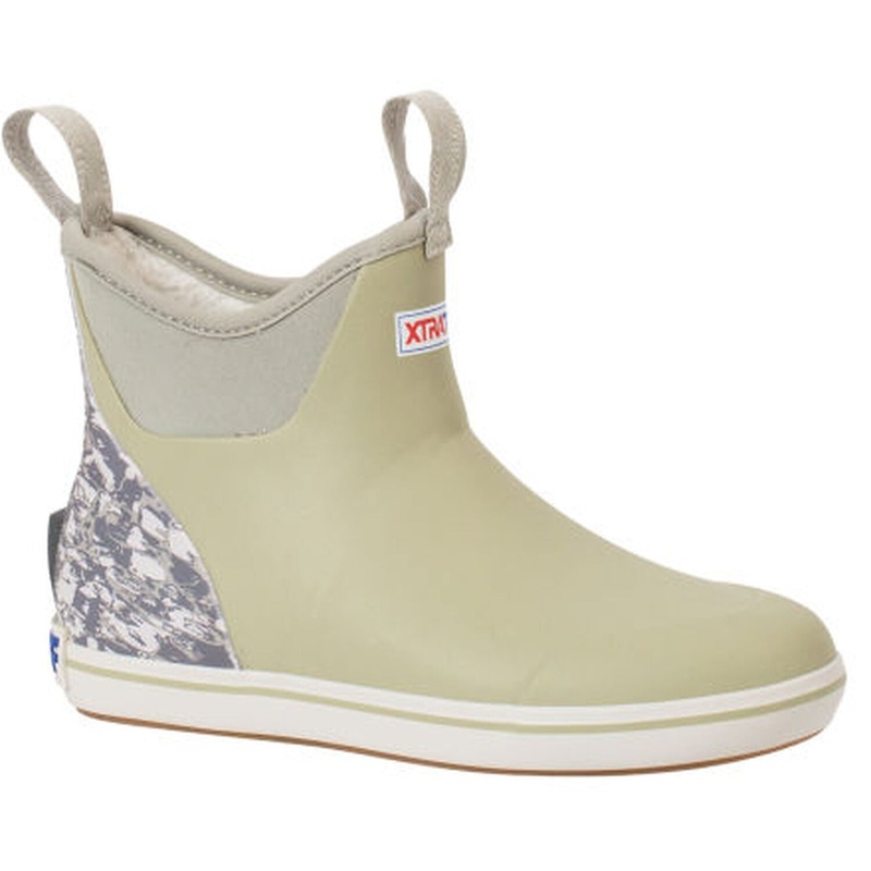 XTRATUF Women's Trolling Pack Fleece Lined Ankle Deck Boot Stone Gray 5