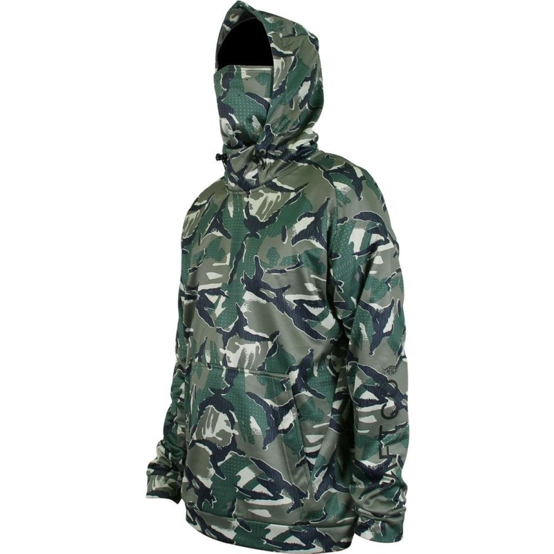 AFTCO Reaper Camo Fleece Hoodie Green Camo Small