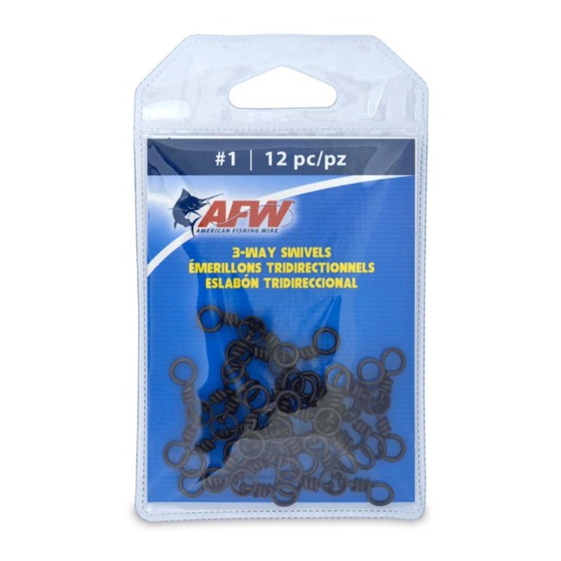 AFW Brass 3-Way Swivels #4 50lb 12pc